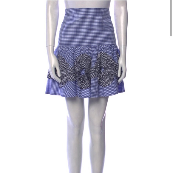 ALEXIS plaid skirt size Small with ruffles - Picture 1 of 4